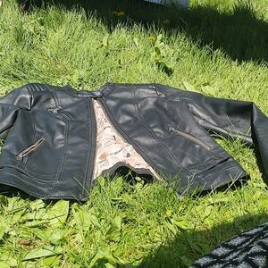 Black leather jacket